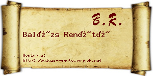 Balázs Renátó névjegykártya