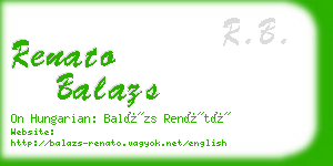 renato balazs business card